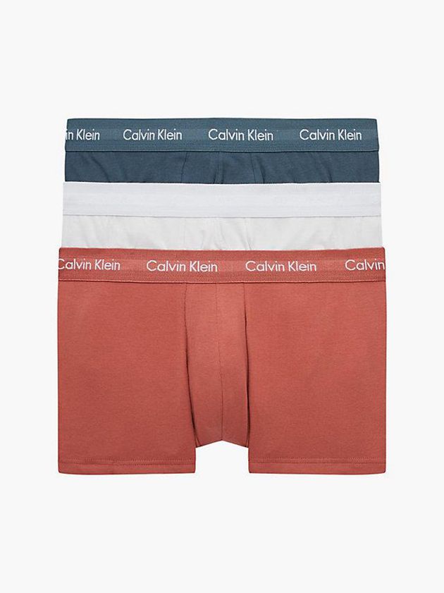 Calvin Klein USA 3 Pack Low Rise - Cotton Stretch Mens Trunks Brown 0439571-BG